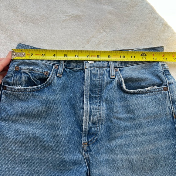 AGOLDE Riley High Rise Straight Leg Raw Hem Denim - Size 26 - Picture 6 of 7